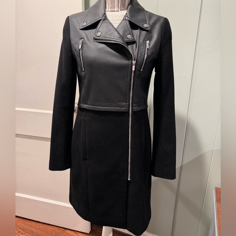 Express Moto Long Jacket Sz S